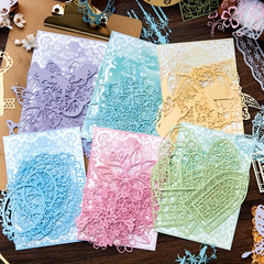 10pcs Lace Collection Journal Decorative Collage Hollow Paper Stickers Pack