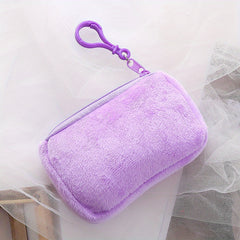 Mini Plush Zipper Storage Bag Portable Key Case