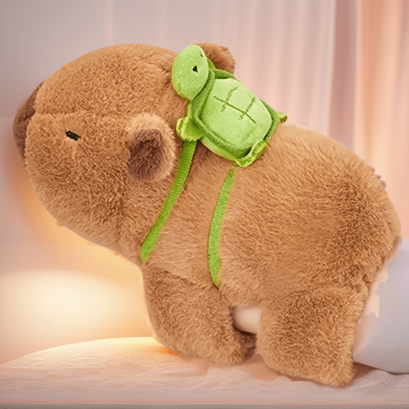 3pcs Capybara Turtle Backpack Handheld Lollipop Plush Set Fun Birthday Gift