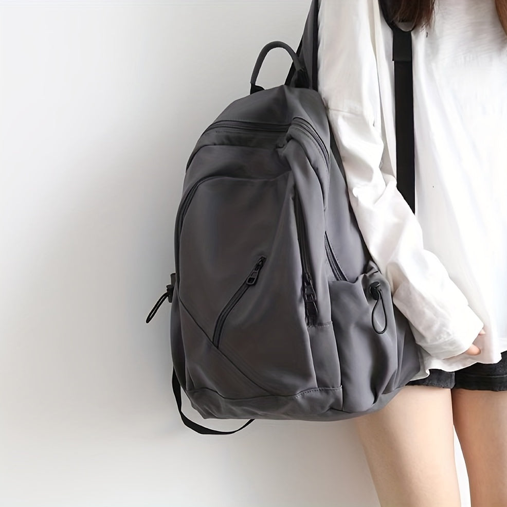 Large Capacity Minimalist Backpack Solid Storage Rucksack