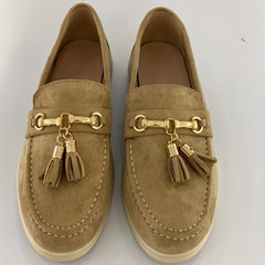 Women's Tassel Flat Loafers Slip On Shoes Comfy Micro Suede Casual Walking