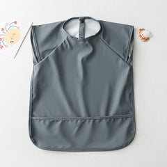 Kids Sleeveless PU Feeding Bib Waterproof Plain Bib