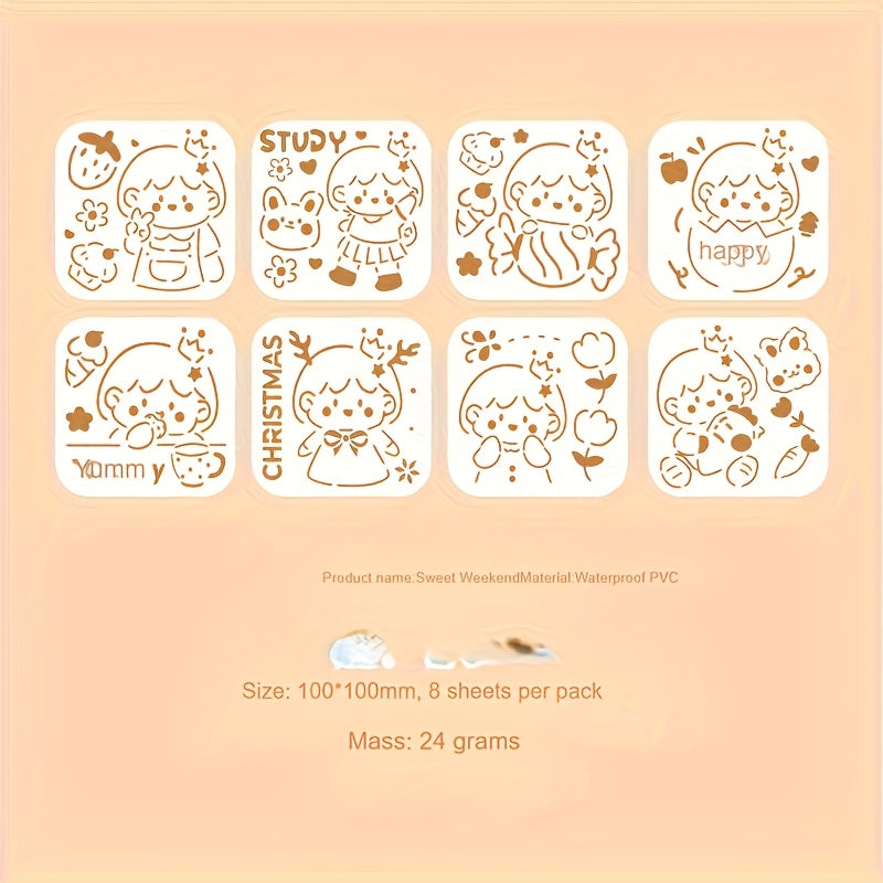 Cartoon Stencil Drawing Template for Holiday Painting DIY Projects