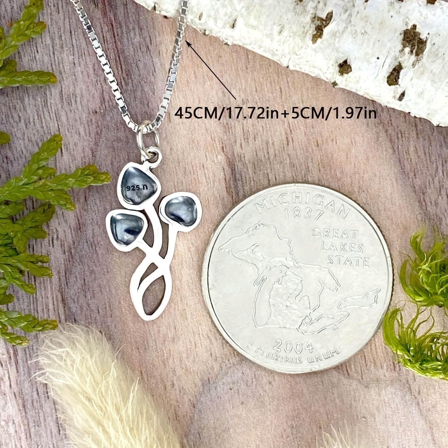 Vintage Mushroom Pendant Necklace Oval Star Moon Mushroom Plant Small Mushroom