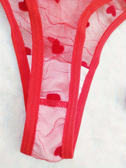  Sexy Brief Women's Plus Flocked Heart Detail Panty