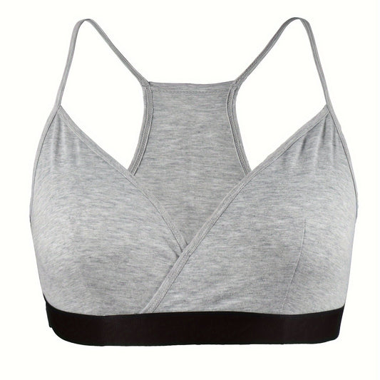  Lace Trim Racer Back Sporty Bra Medium Stretch