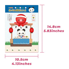 Panda & Balloon A6 Notebook Vintage Style Journal Square Grid Paper
