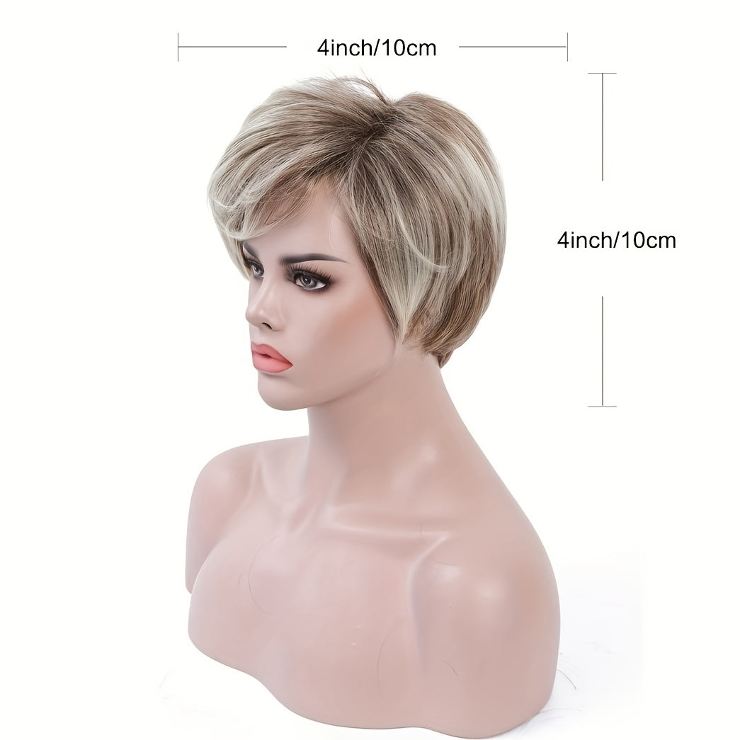 Short Pixie Cut Synthetic Wig With Bangs Natural Looking