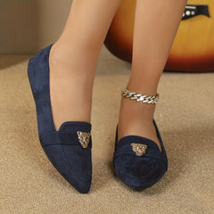 Metallic Leopard Decor Ballet Flats Soft Sole Shoes