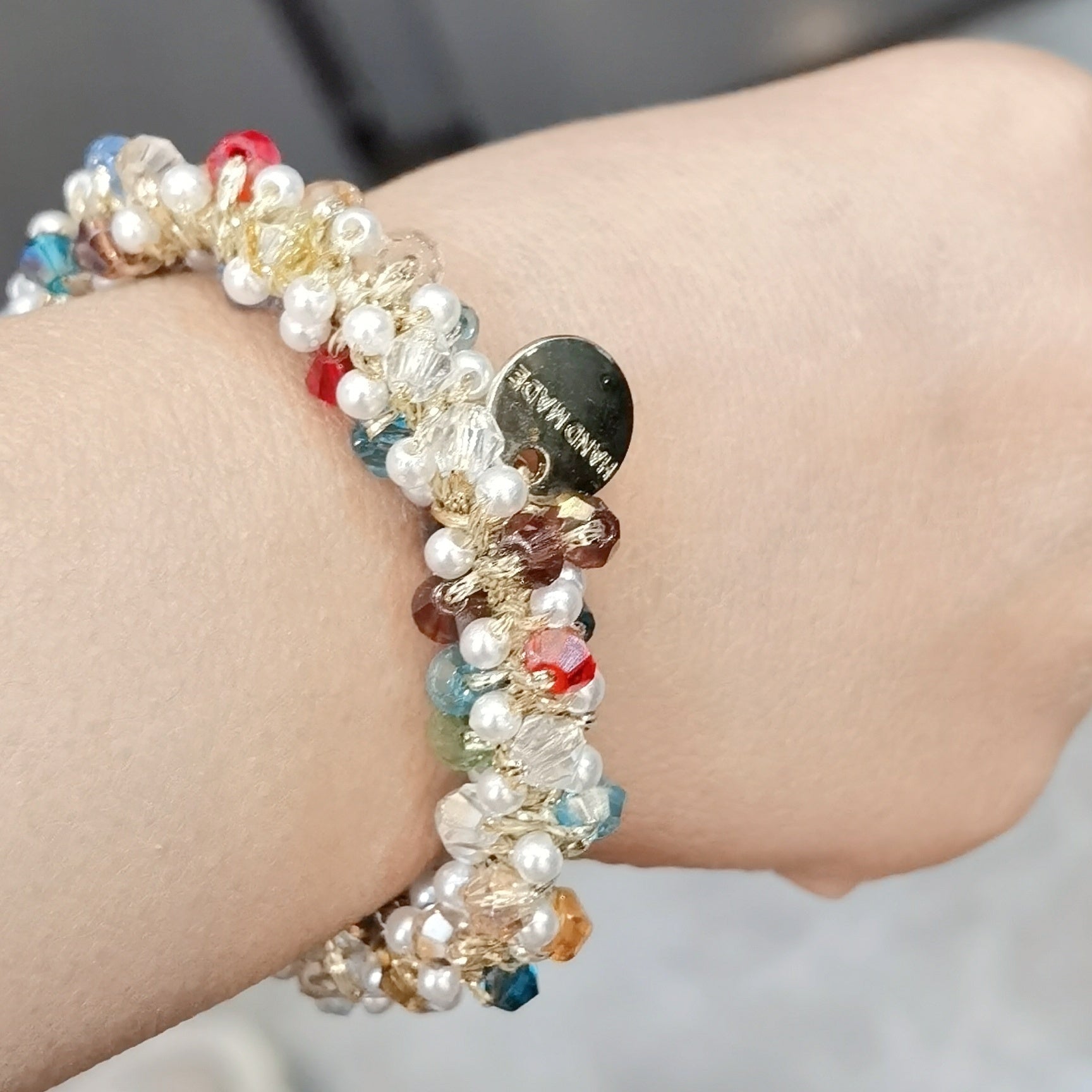 2pcs Crystal Hair Ropes Beaded Hair Rings For Girls