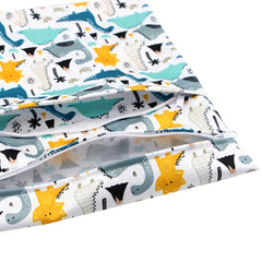 Cartoon Wet & Dry Bag Waterproof Reusable 2 Zippered Pockets & Handle