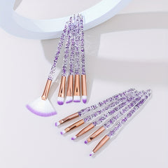 10pcs Crystal Glitter Makeup Brush Set Eye Shadow Eyebrow Blending Power