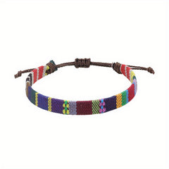 Colorful Wax Thread Braided Anklet Mexican Friendship Rope Bracelet