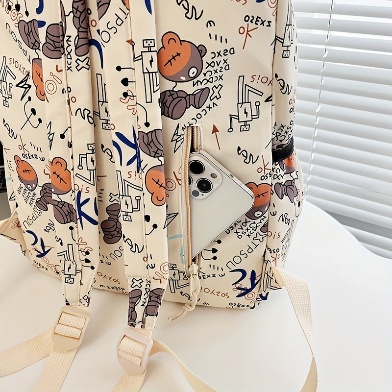 Casual Graffiti Backpack Large Capacity Travel Bag Boys Girls Bag