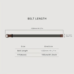 Double Loop Buckle Belt For Men Casual Canvas Belt Braid Pants