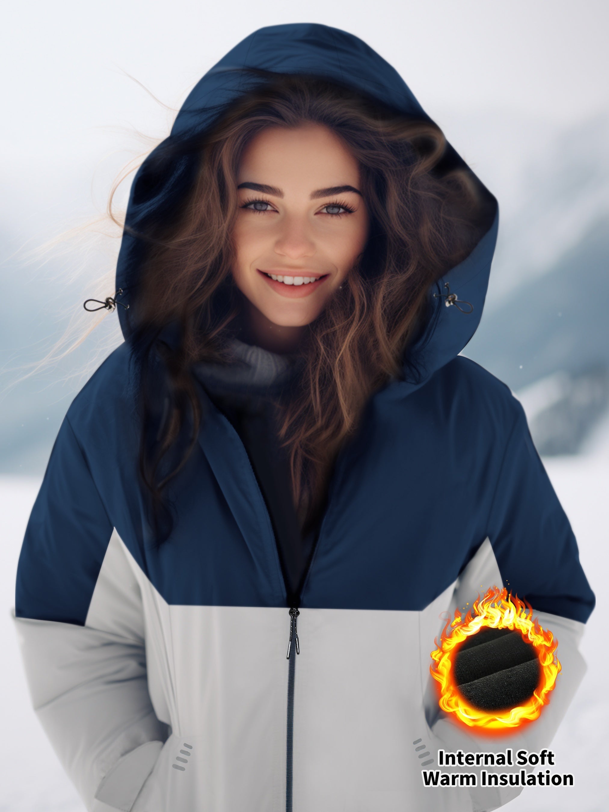 Women's Block Fleece Hooded Jacket