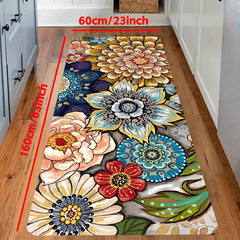 Floral Cushioned Anti Fatigue Kitchen Rug Set