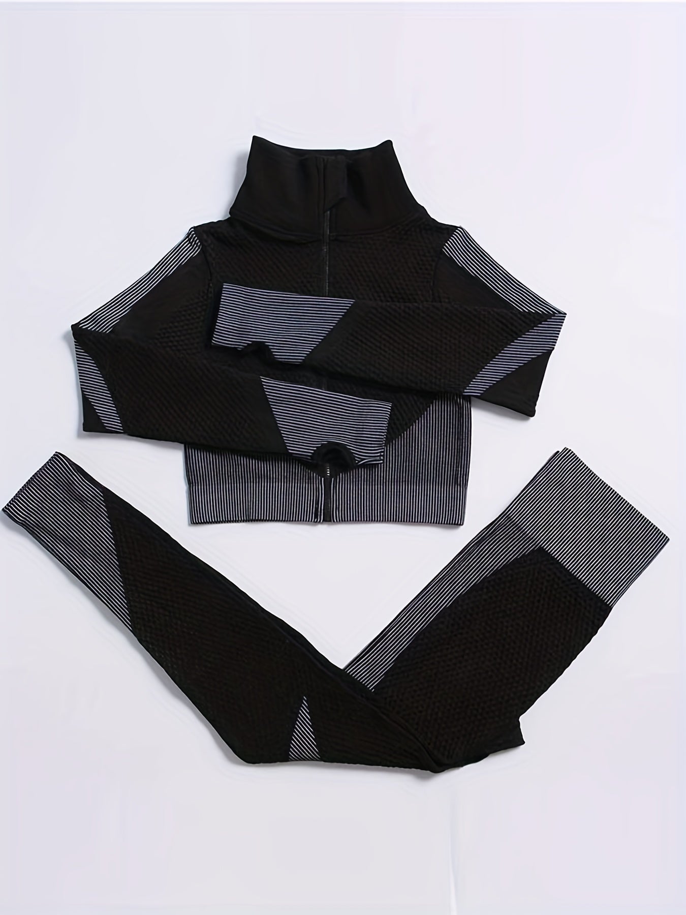 Quick Dry Seamless Workout Set with Zip Up Jacket & Leggings