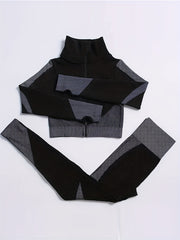 Quick Dry Seamless Workout Set with Zip Up Jacket & Leggings