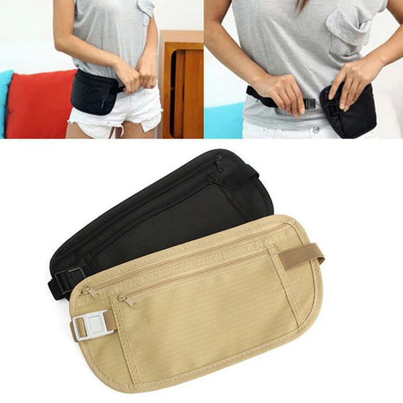 2Colors Invisible Travel Waist Packs Hidden Security Wallet