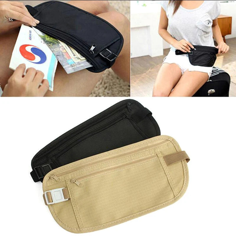 2Colors Invisible Travel Waist Packs Hidden Security Wallet