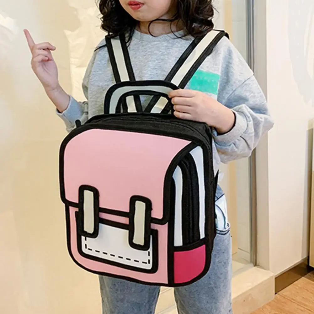 Large Capacity Teen Backpack Waterproof Adjustable Strap Zipper Bag