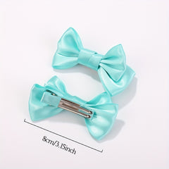 4pcs Handcraft Plain Bow Hair Clip Hair Accessories for Girls Baby Kids