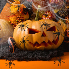 100pcs Halloween Spooky Plastic Spiders Scary Toy Kids Party Decor