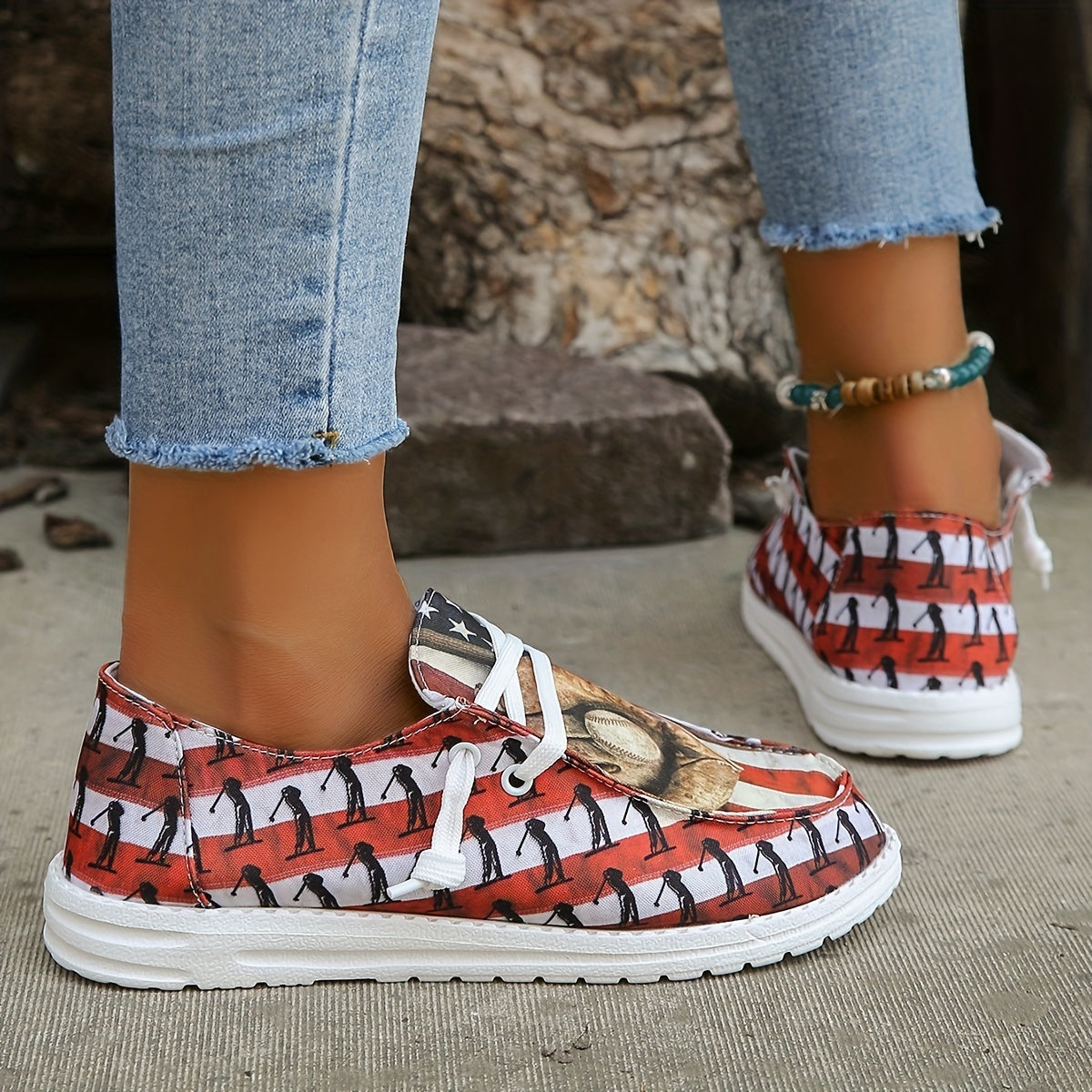 Women's Baseball Canvas Low Top Platform Shoes