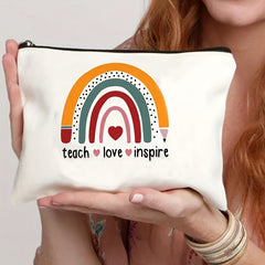 Rainbow Cosmetic Bag Canvas Makeup Pouch Toiletry Organizer