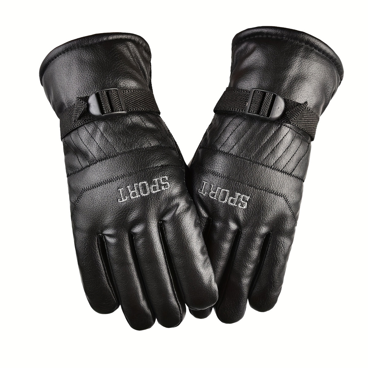 Velvet Warm Windproof Leather Riding Gloves Motorcycle Riding