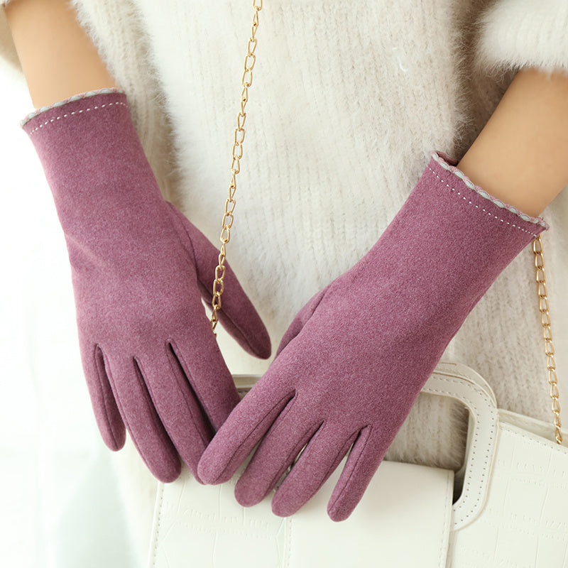 Women's Winter Fleece-Lined Touch Screen Gloves