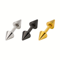 Stainless Steel Cone Earrings Double Pointed Piercing Jewelry