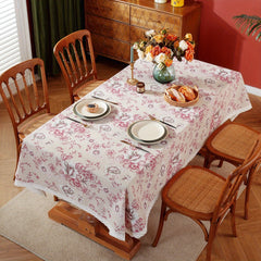 Vintage Peony Flower Lace Macrame Tablecloth