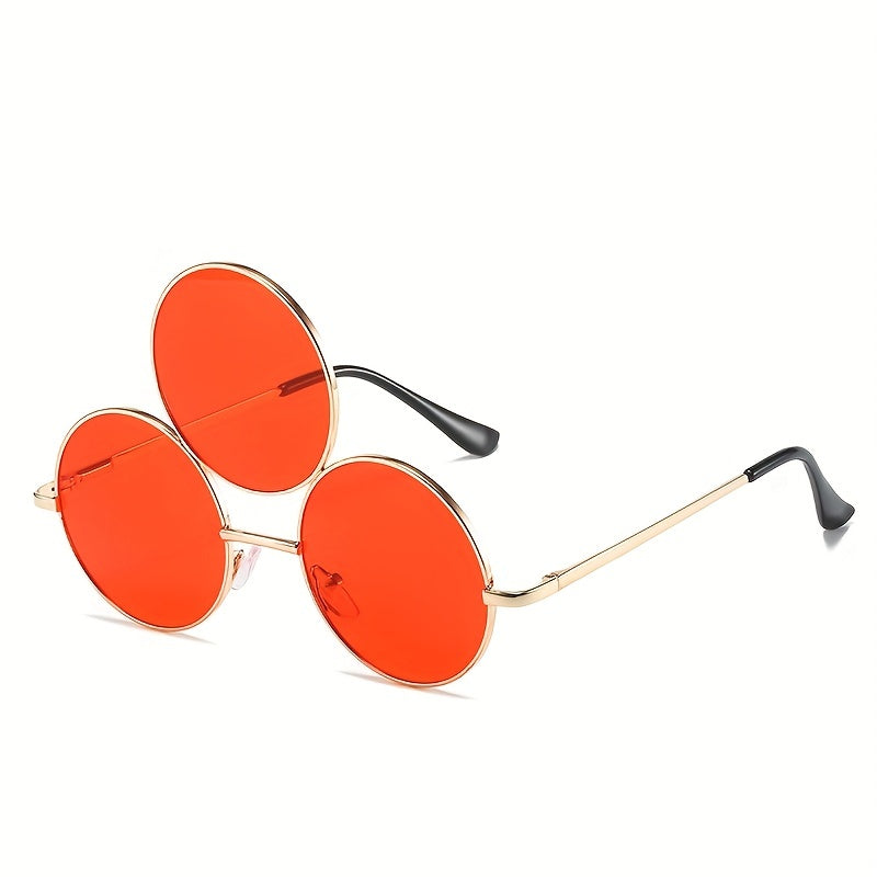 Y2K Round Metal Sunglasses Funny Mirror Lens UV400