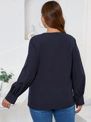  Casual Blouse Women's Solid Knot Front Shirt Top