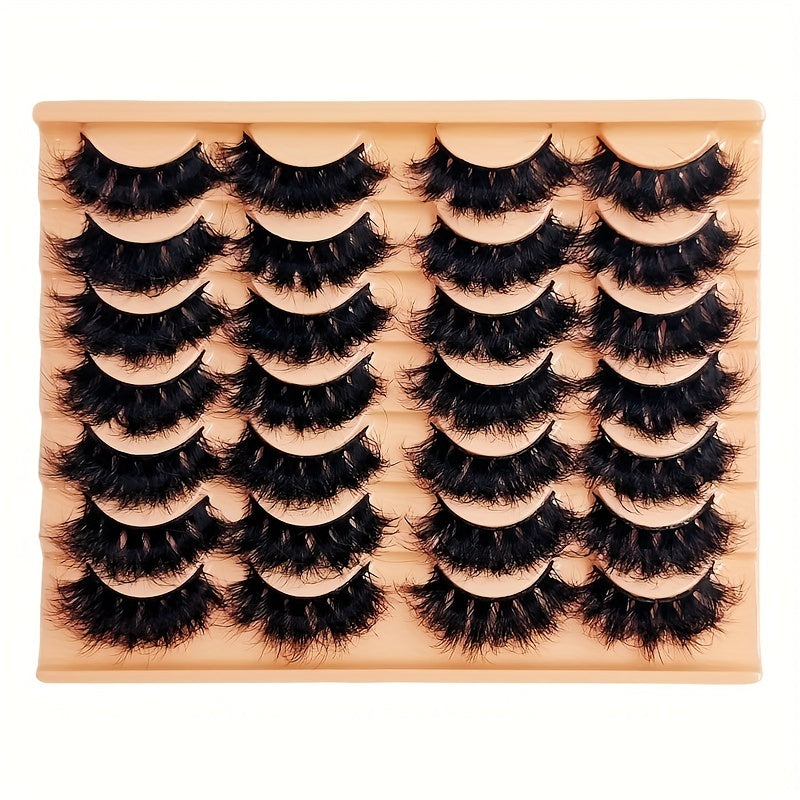 14 Pairs Faux Mink Lashes Thick Fluffy Dramatic Volume Reusable Makeup