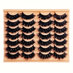 14 Pairs Faux Mink Lashes Thick Fluffy Dramatic Volume Reusable Makeup