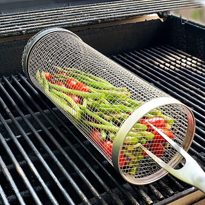 Stainless Steel Smoked Mesh Barrel for BBQ Outdoor Picnic Camping