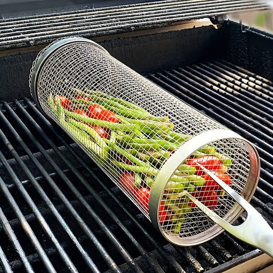 Stainless Steel Smoked Mesh Barrel for BBQ Outdoor Picnic Camping