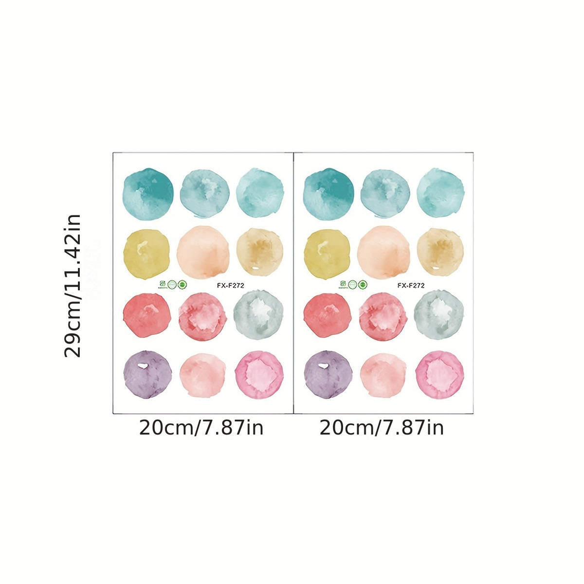 Watercolor Dots Removable Vinyl Wall Stickers 2/3pcs