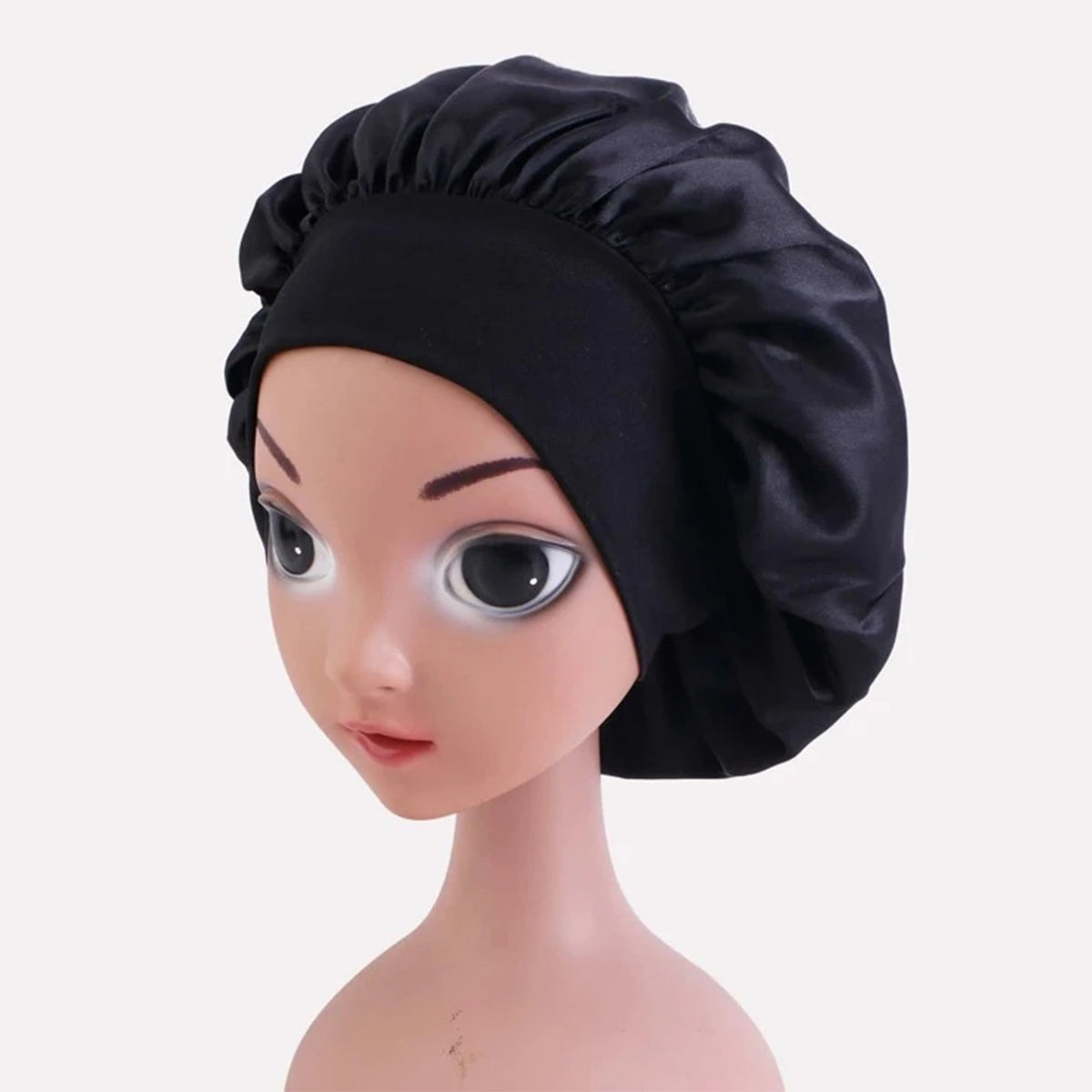 Silky Satin Bonnet Wide Brim Cap for Girls