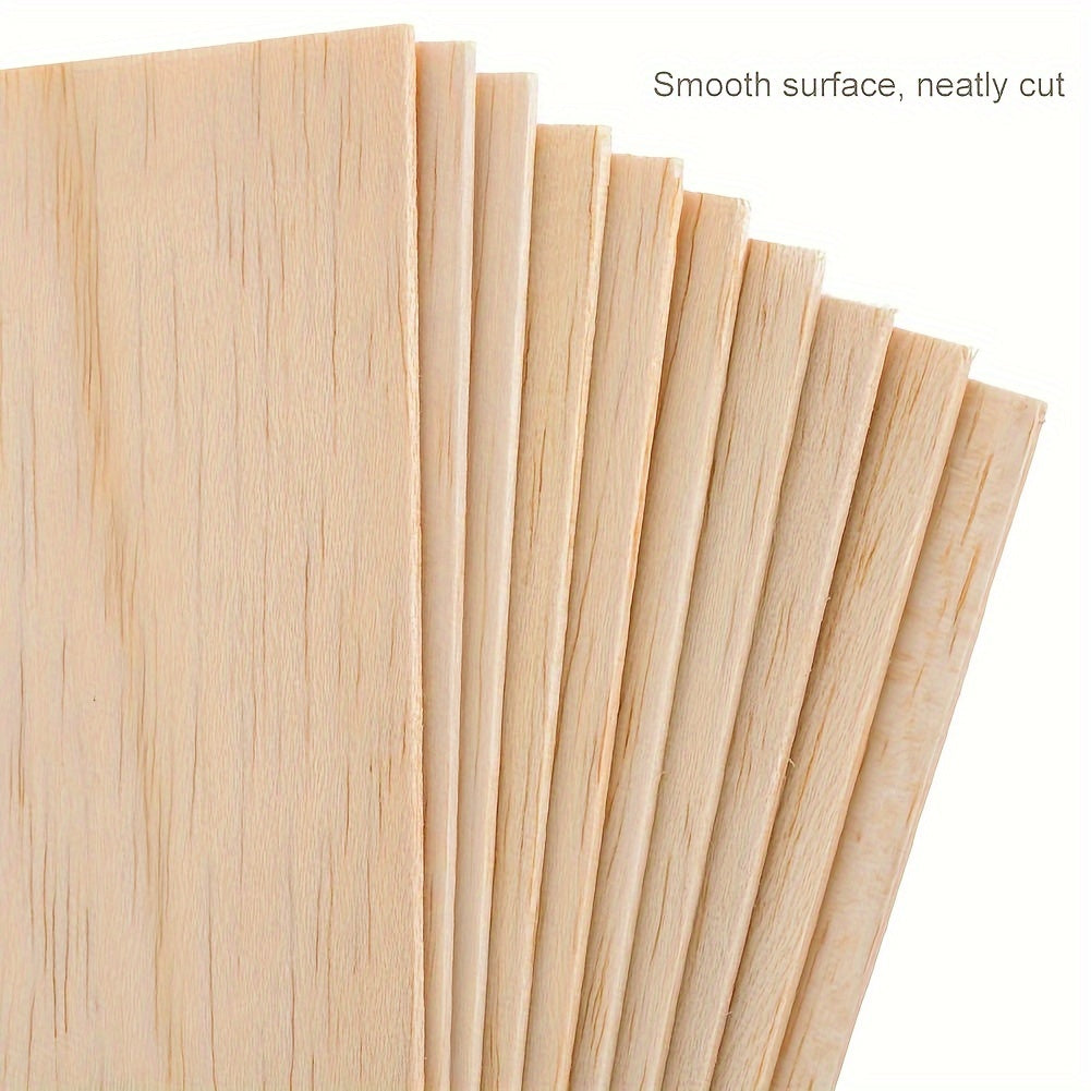 10pcs Light Wood Adhesive Panels 300x200x1.5mm Unpainted Lim