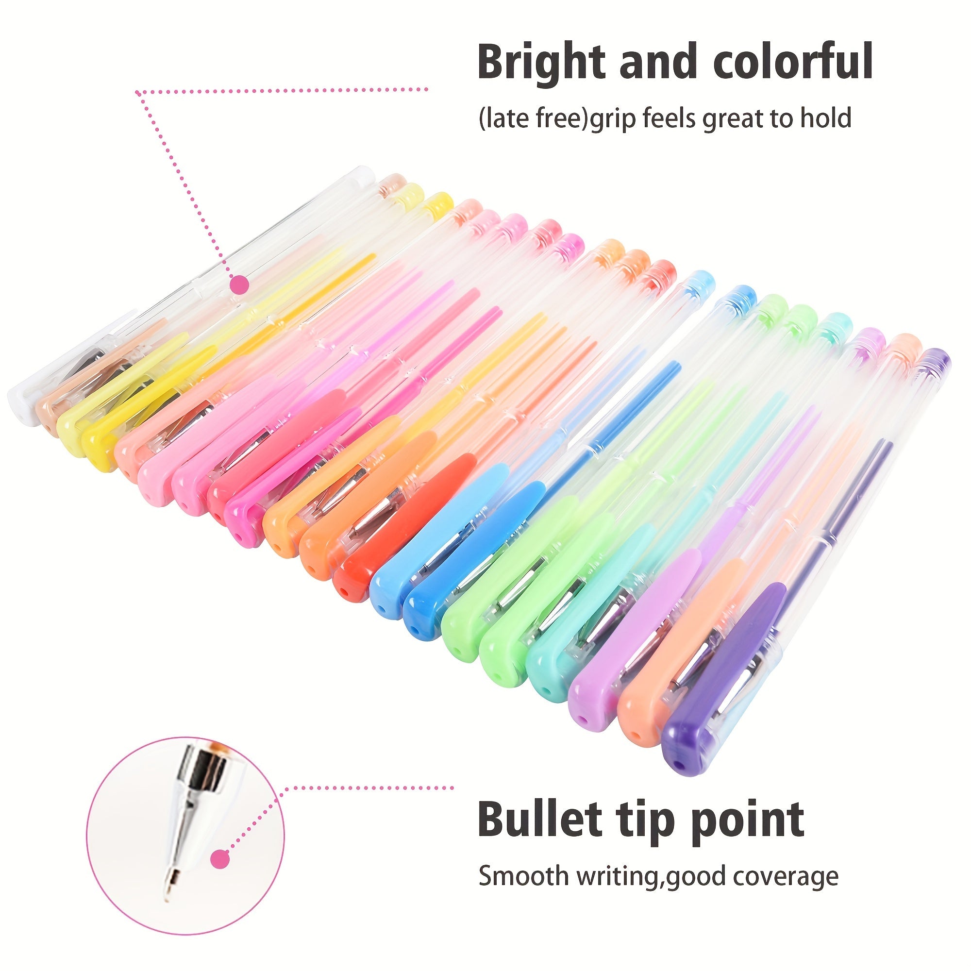 240 Gel Pens Set Non Toxic No Duplicate Glitter Metallic Neon Shades