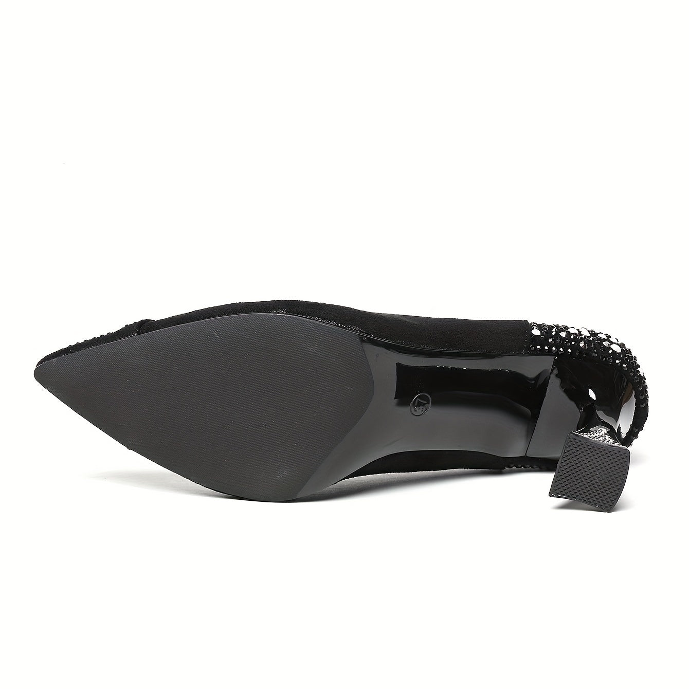 Women's Studded High Heels Slip On Chunky Heels Versatile Sexy Dress Pumps