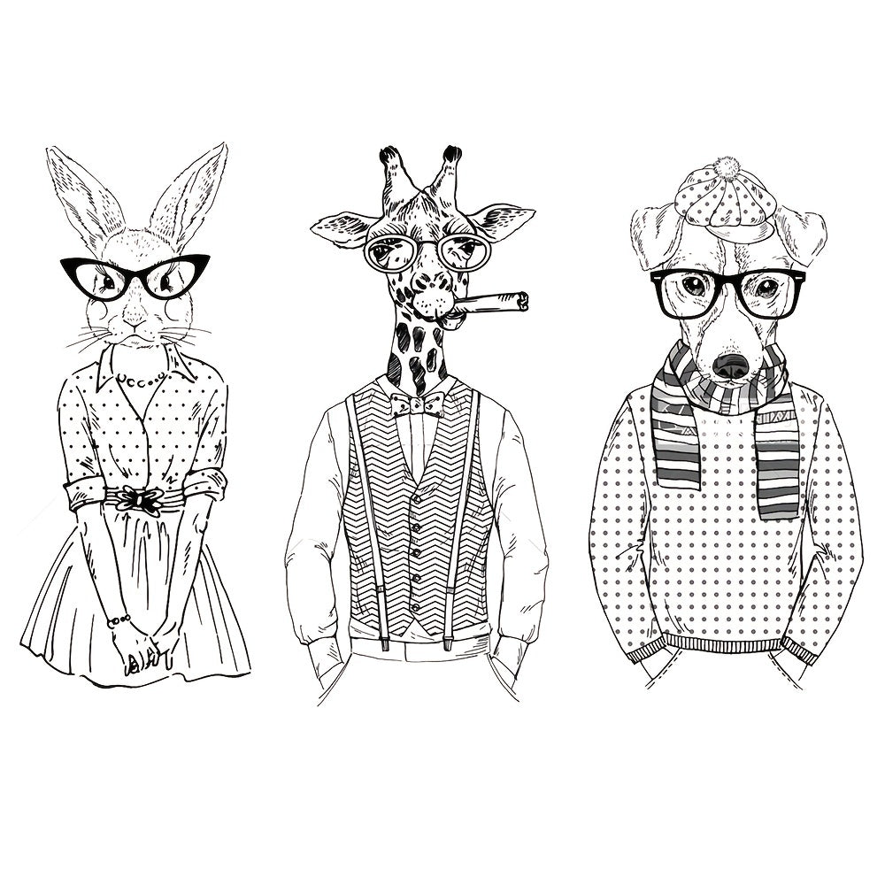 Animal Cat Mouse Rabbit Portrait Clear Stamps Scrapbooking Card Making
