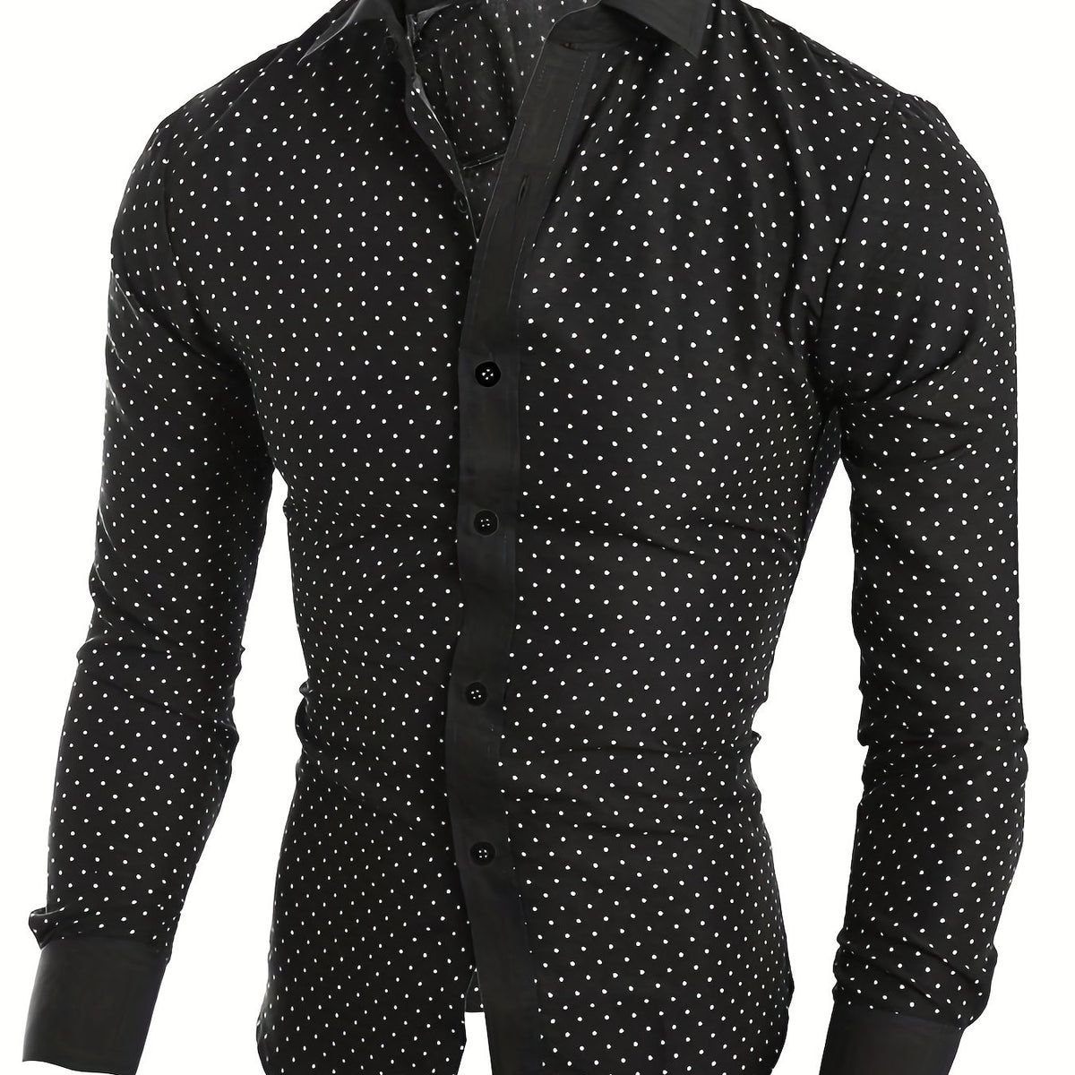 Polka Dot Graphic Print Men's Casual Lapel Shirt