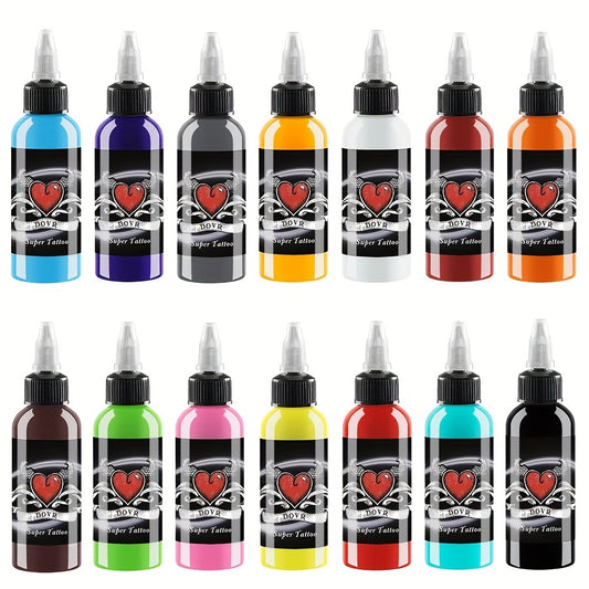 14pcs Tattoo Ink Set Professional Pigment Long Lasting Tattoo Supplies