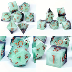 7pcs Crystal Clear Resin Dice Set Polyhedral Dice for Board Games