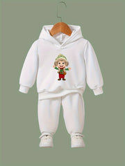 OERYUI Elf Boy Print Outfits 2pcs Girls Hoodies Jogger Pants Set